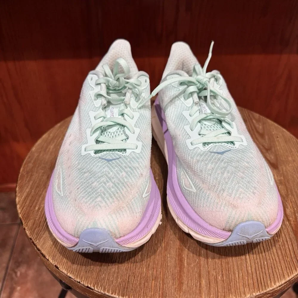 Hoka One One Clifton 9 Women Size 8D Blue Running Shoes Comfort Athletic